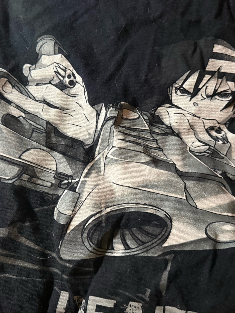 Fruit of the Loom Black Men’s Tee Shirt   With Death the Kid Anime Graphic